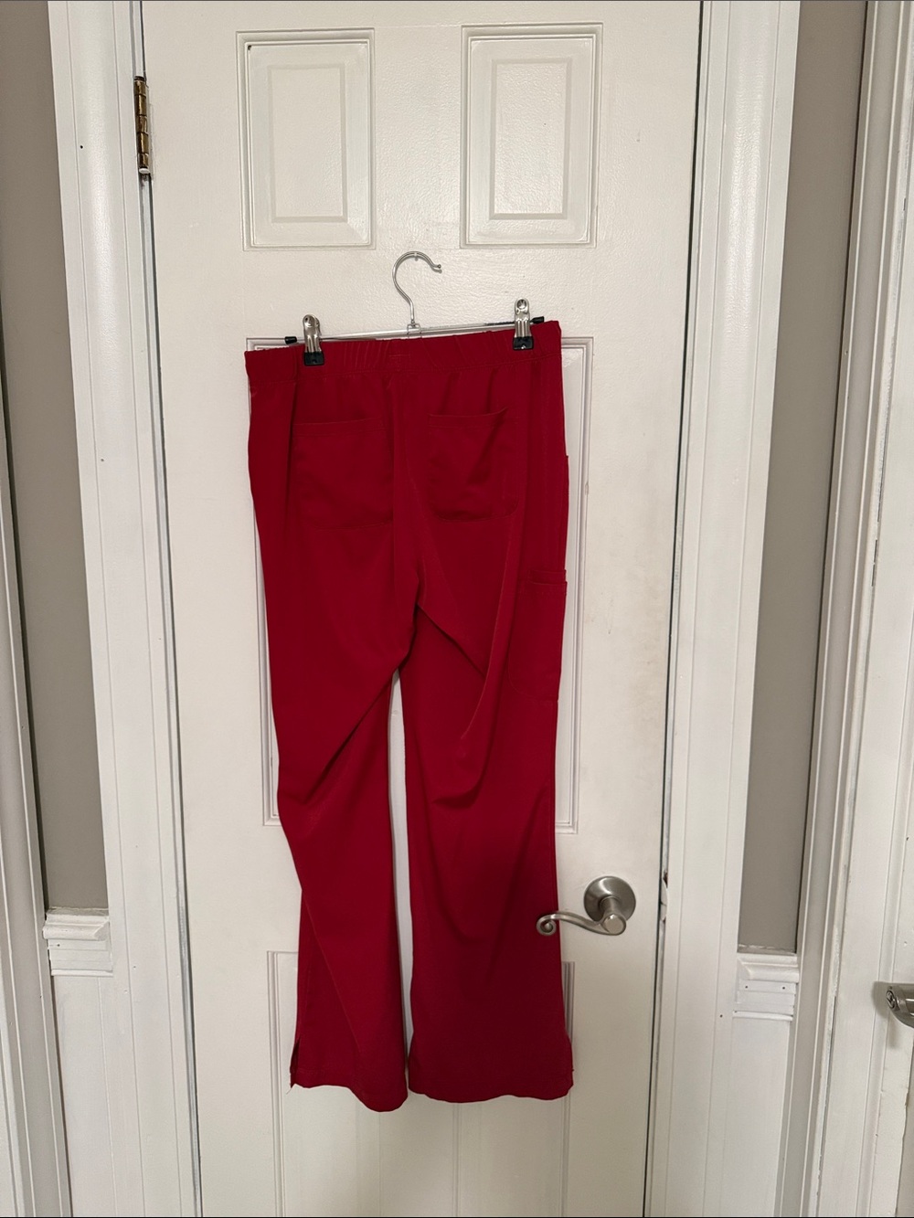 Women’s Red Drawstring Scrub Pants - Picture 3 of 4